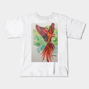 Parrot in flight Kids T-Shirt